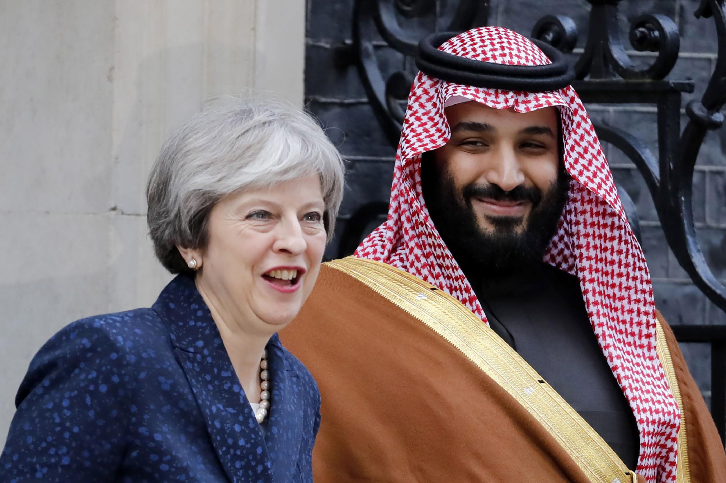 Theresa May and Mohammad bin Salman