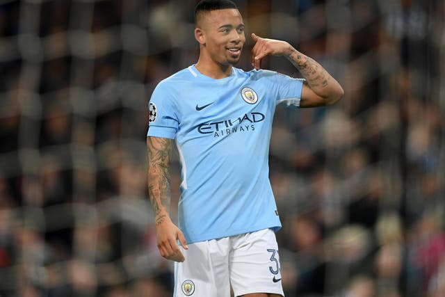 Gabriel Jesus celebrates Manchester City’s opener