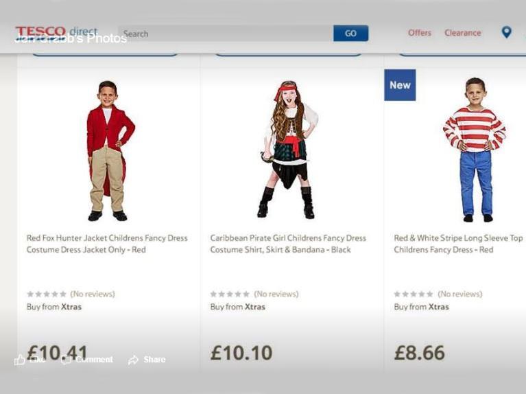 Tesco quickly removed the costume from its website explaining that “it was listed by a third-party vendor.” (SW