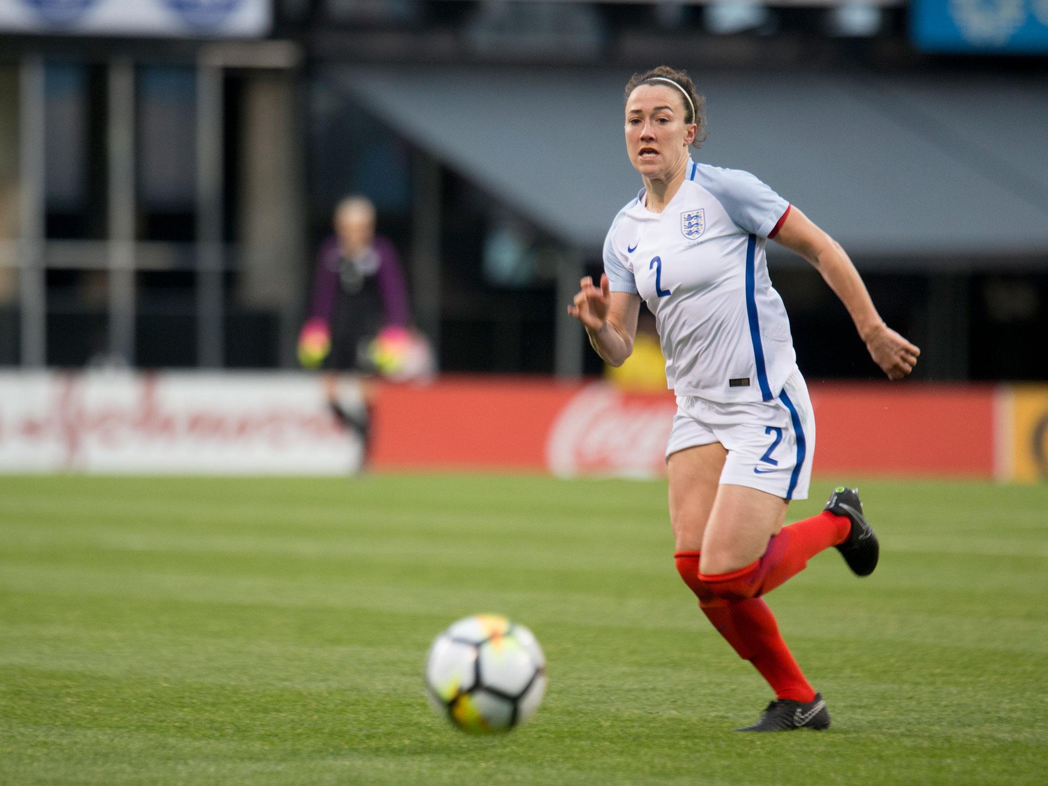 Lucy Bronze in action for England during the SheBelieves Cup