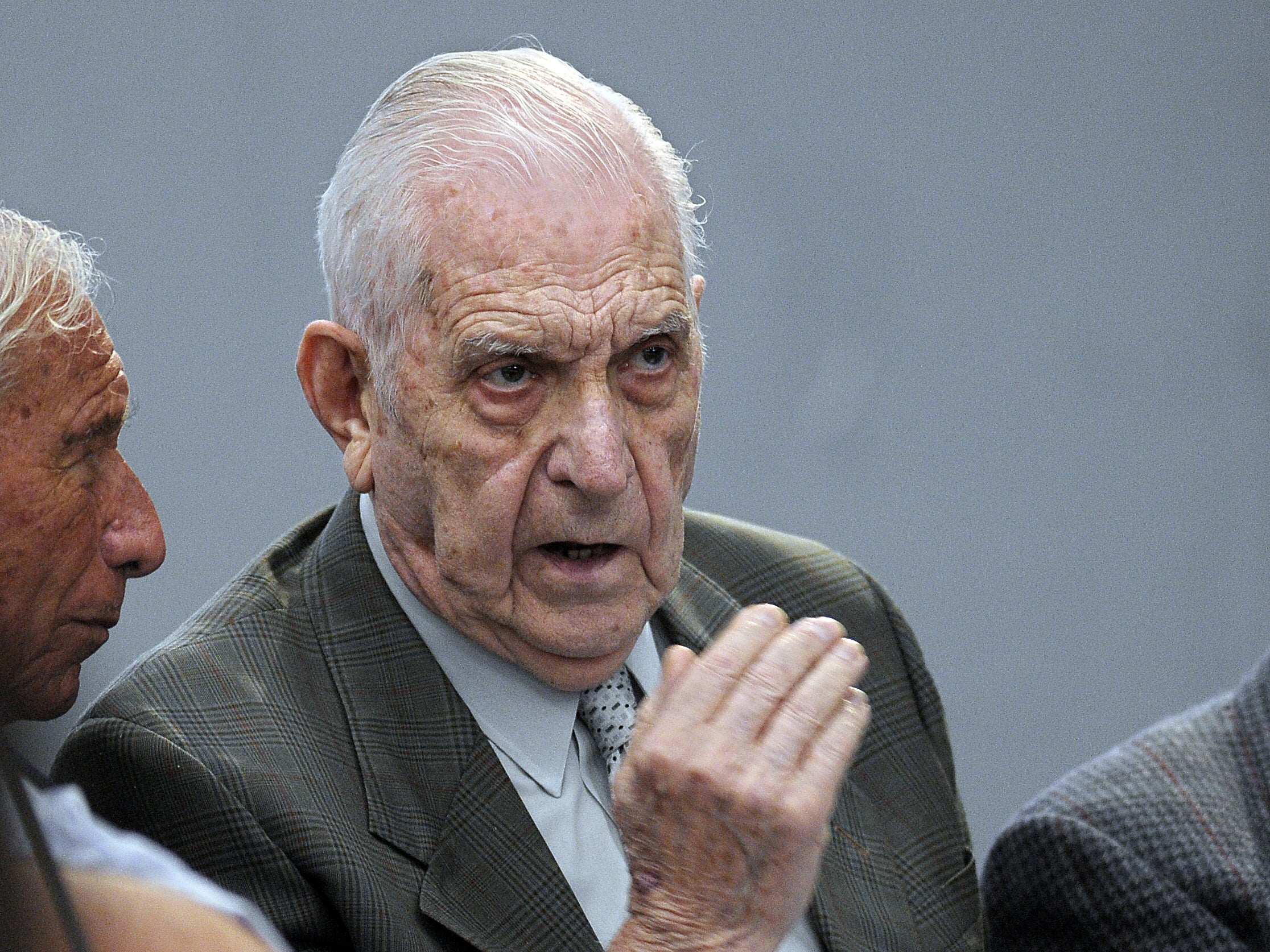 Reynaldo Bignone in court during his trial in Buenos Aires in 2010