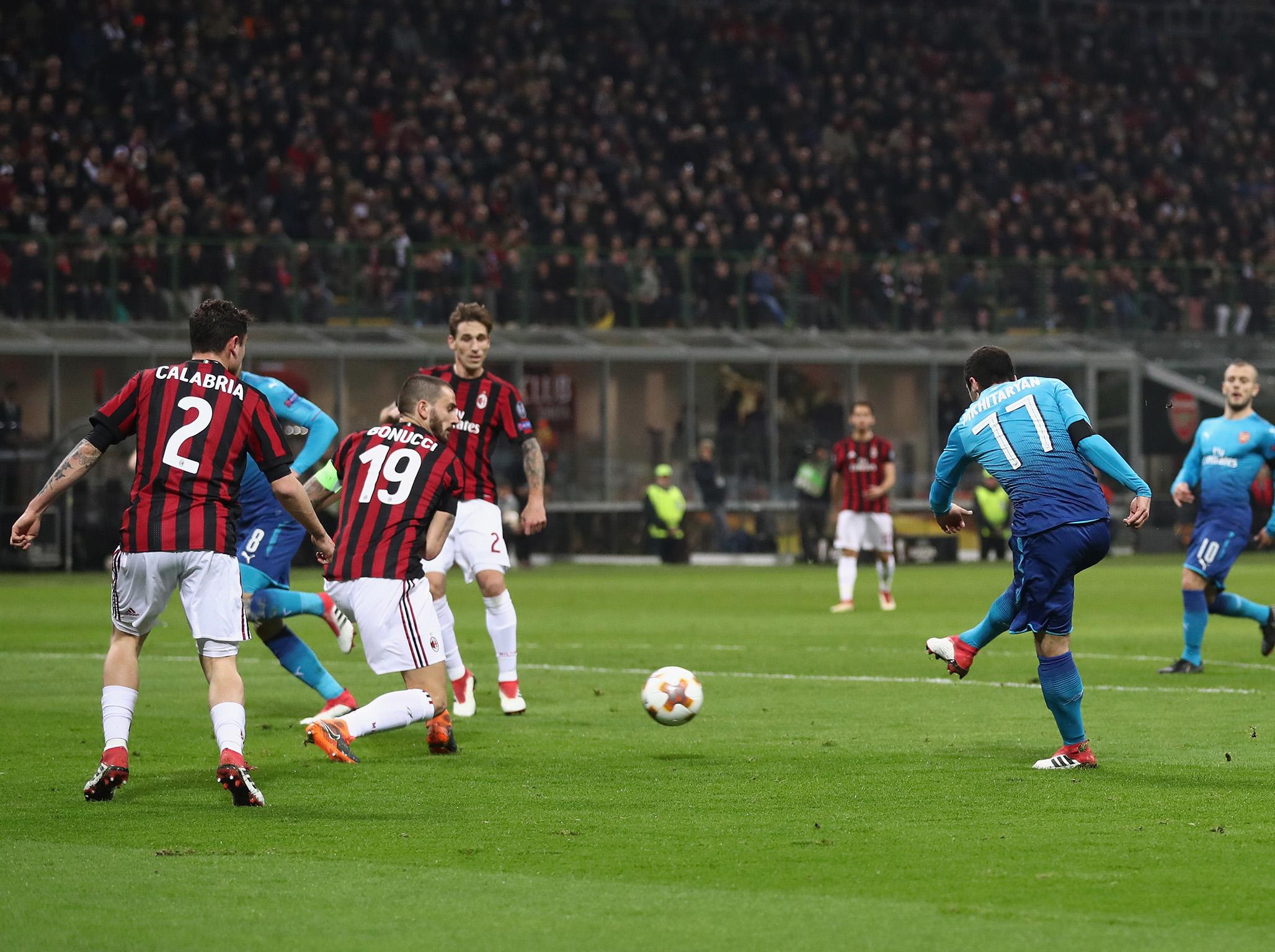Henrikh Mkhitaryan crashes Arsenal in front in the San Siro
