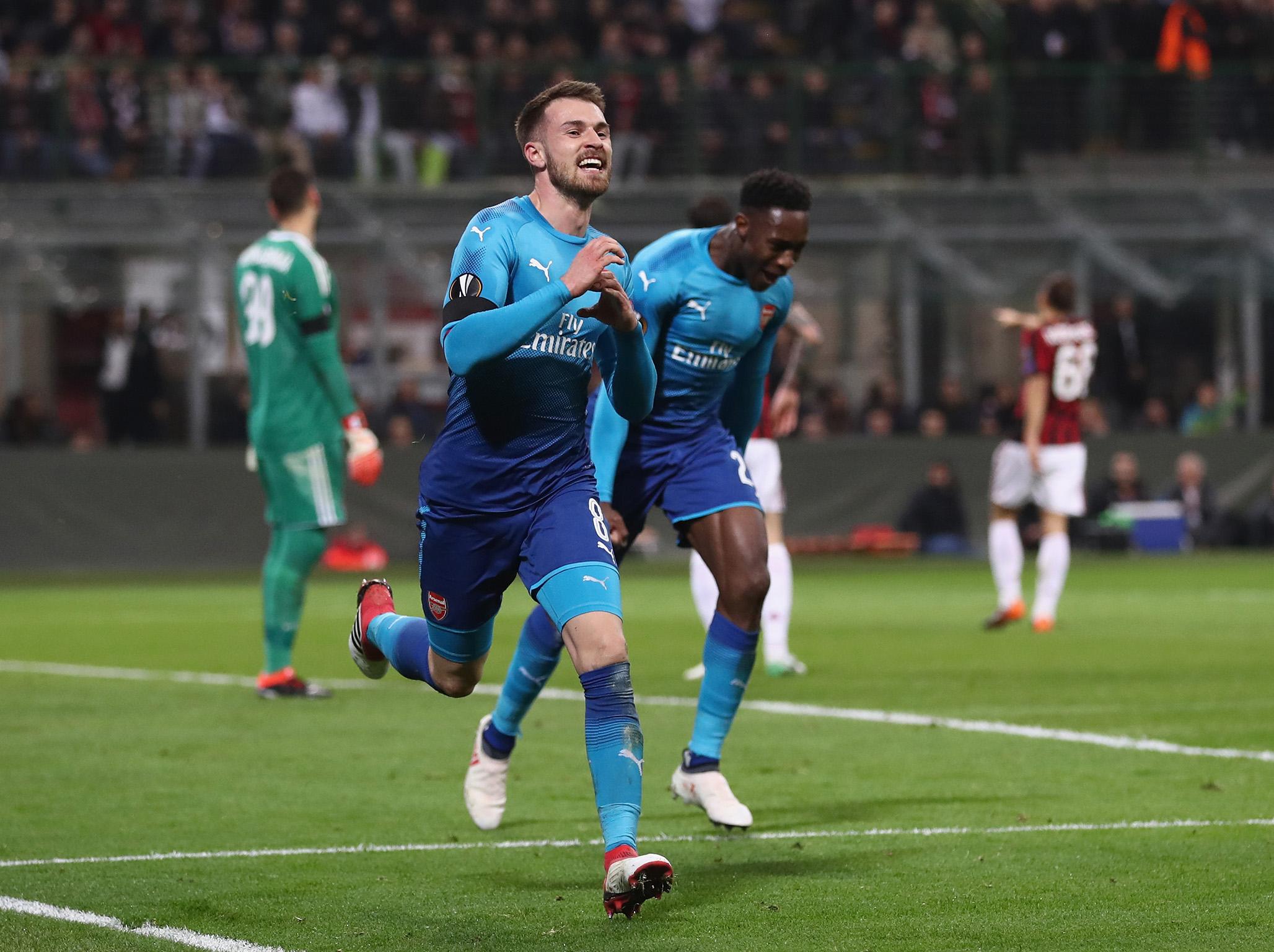 Aaron Ramsey scored Arsenal’s second just before half-time