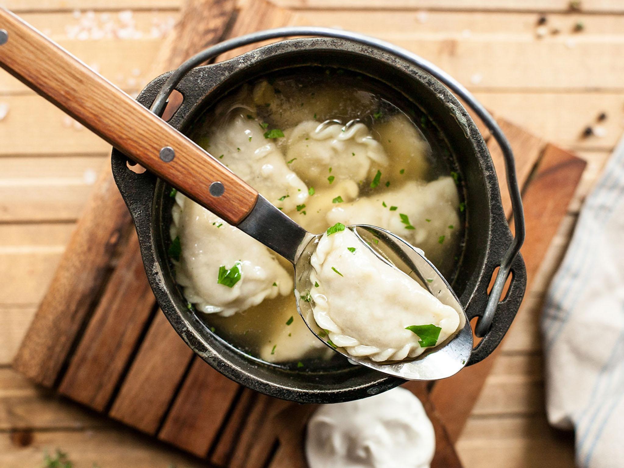 Another popular dish is manti: steamed dumplings filled with lamb or chicken and flavoured with cumin (Shinok)