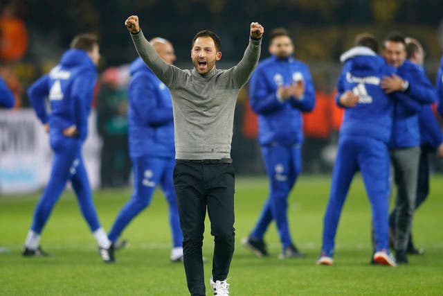 Tedesco celebrates Schalke’s remarkable comeback against Dortmund