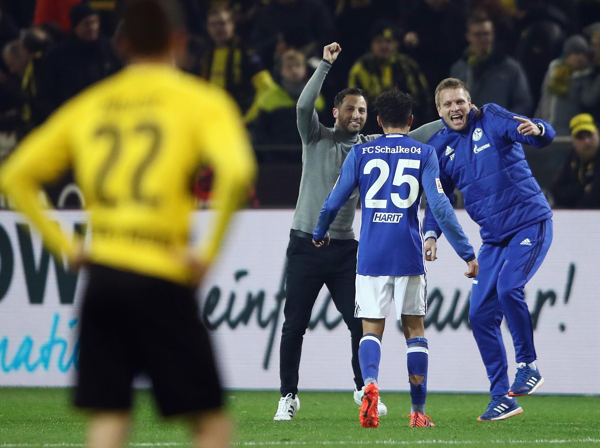 Tedesco celebrates against Dortmund