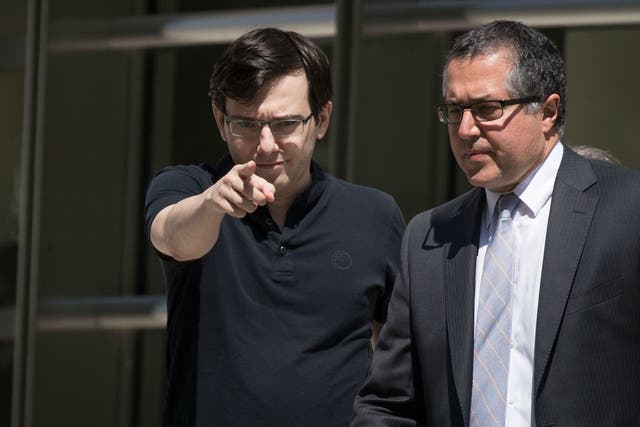 Martin Shkreli exits the courthouse during a previous hearing last year