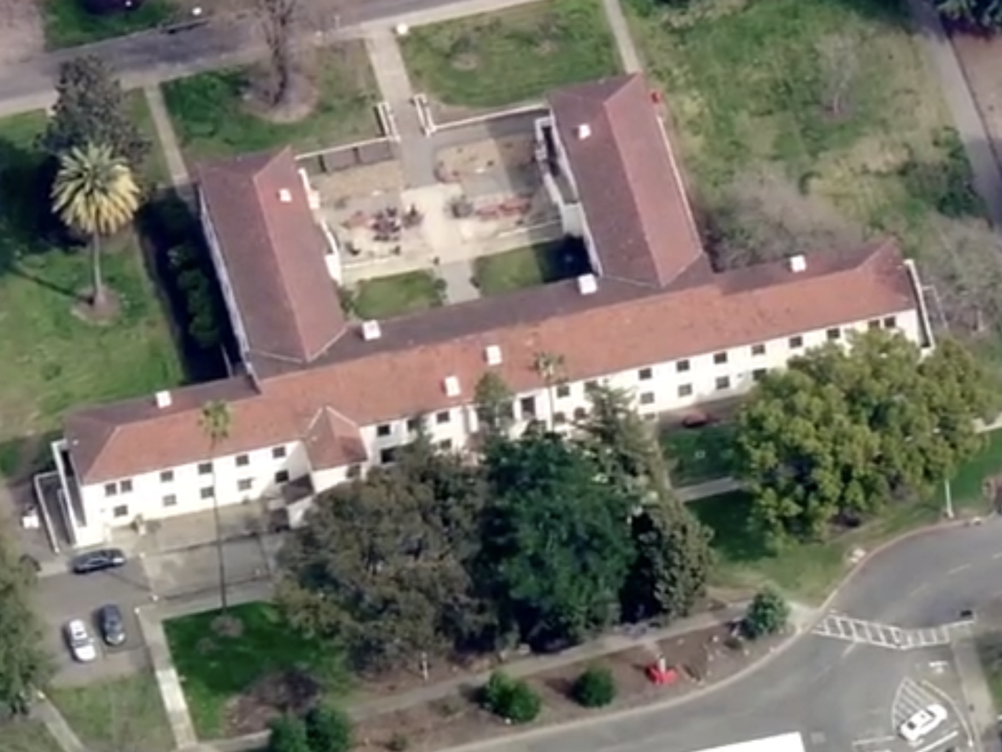 An aerial view of the veteran's home in Yountville, California