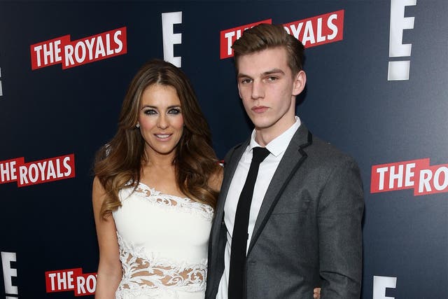 Elizabeth Hurley and her nephew Miles Hurley pictured together in New York in 2015