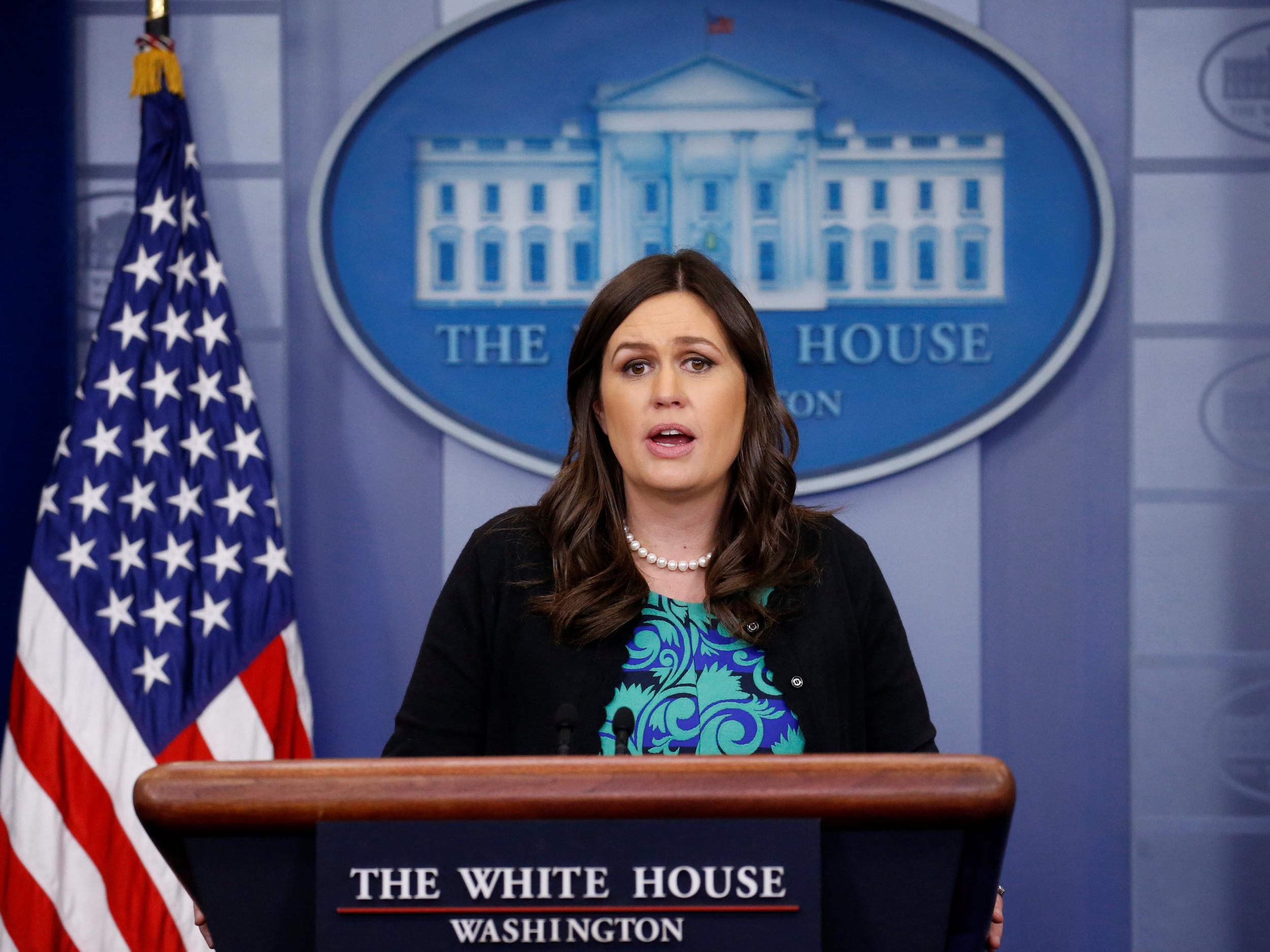 Sarah Huckabee Sanders announced that petty officer Kristian Saucier had been pardoned