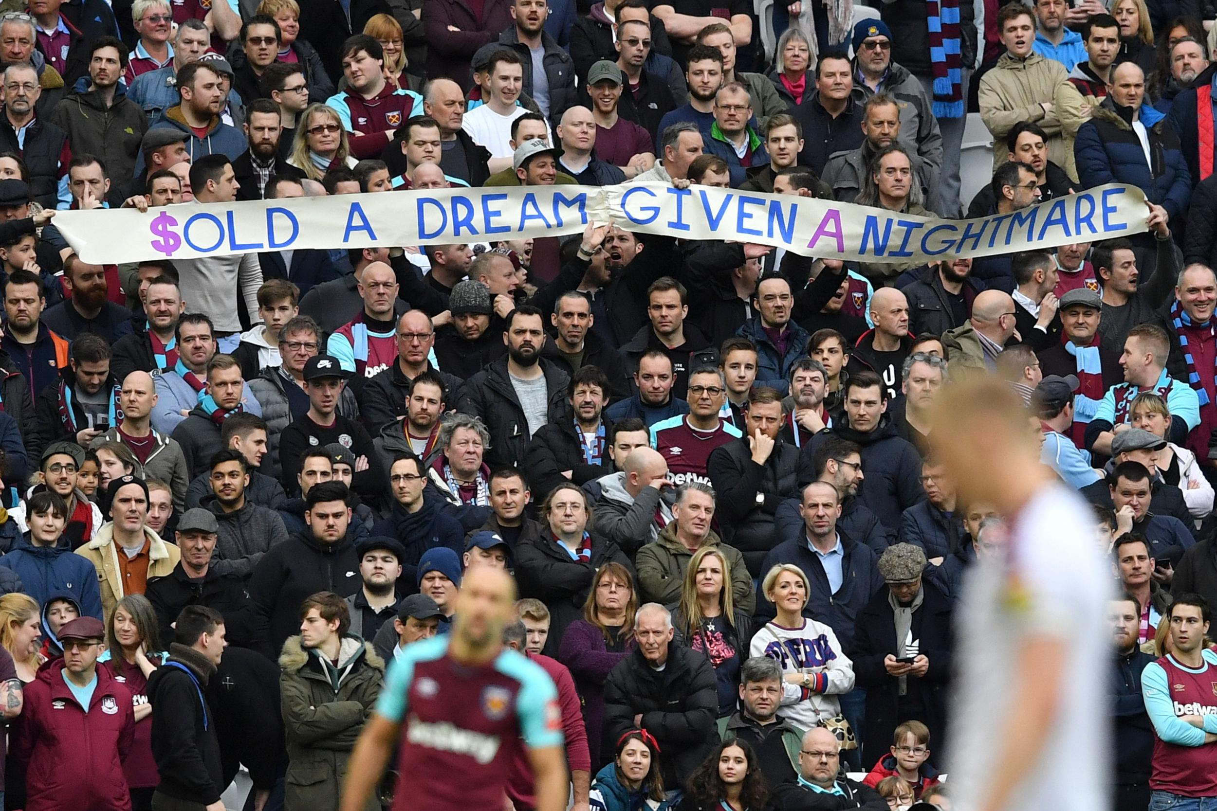 West Ham fans have been voicing their discontent