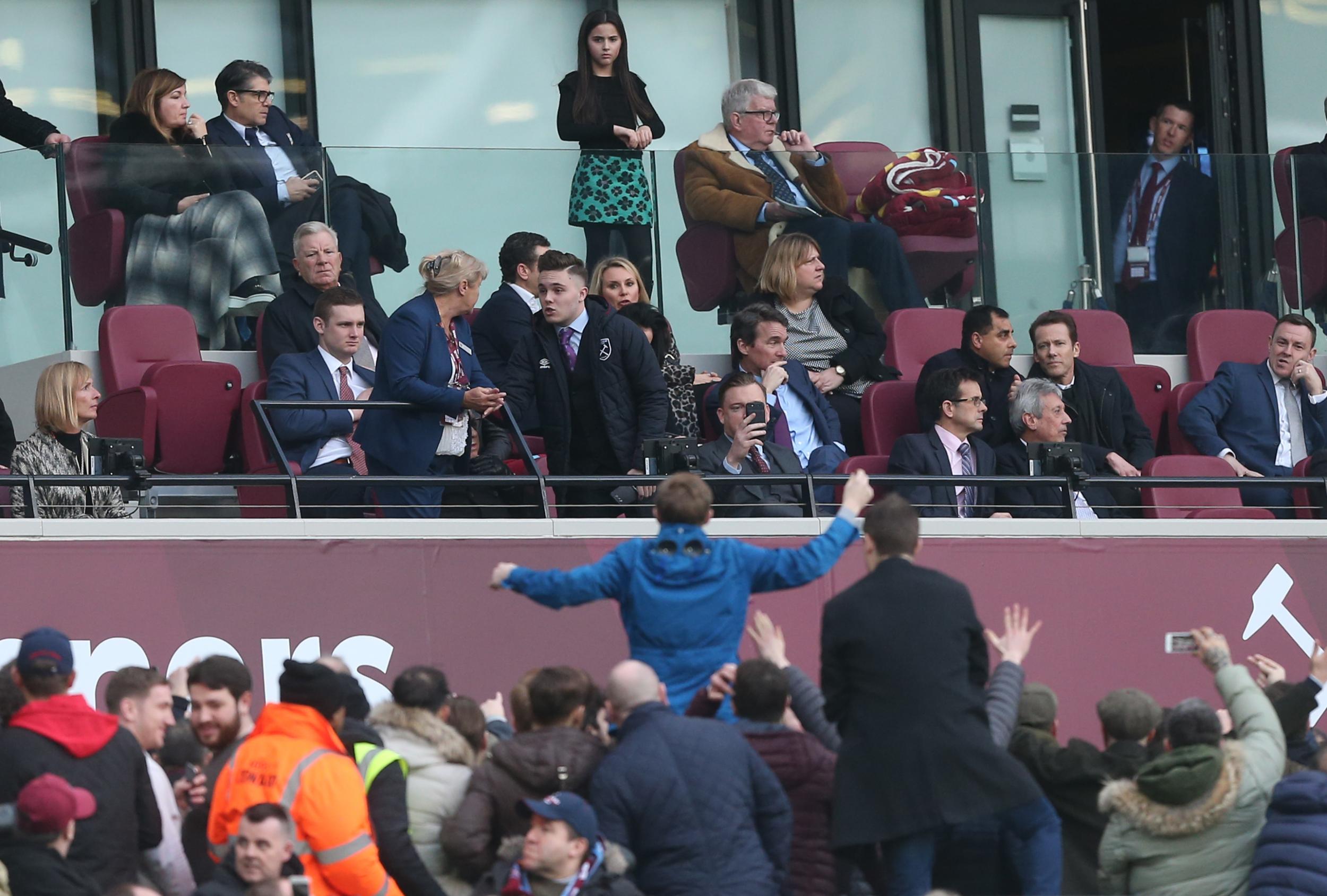 Fan riots spilled into the directors' box