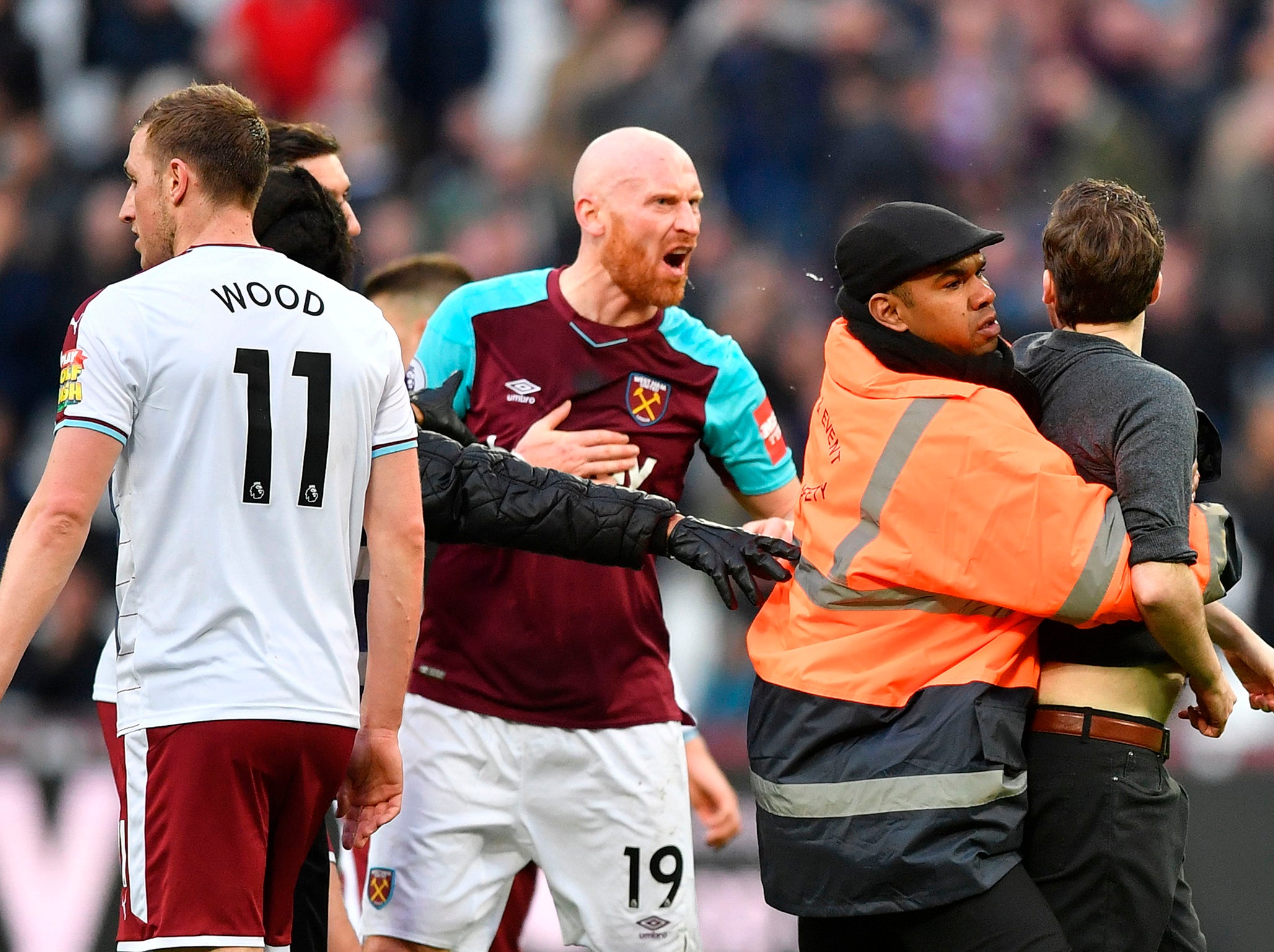 James Collins clashed with one supporter