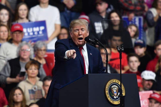 US President Donald Trump delivers remarks at the Make America Great Again Rally on March 10, 2018 in Moon Township, Pennsylvania.