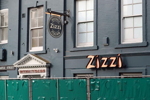 Barriers erected outside a Zizzi restaurant in Salisbury as police and members of the armed forces probe the suspected nerve agent attack on Russian double agent Sergei Skripal