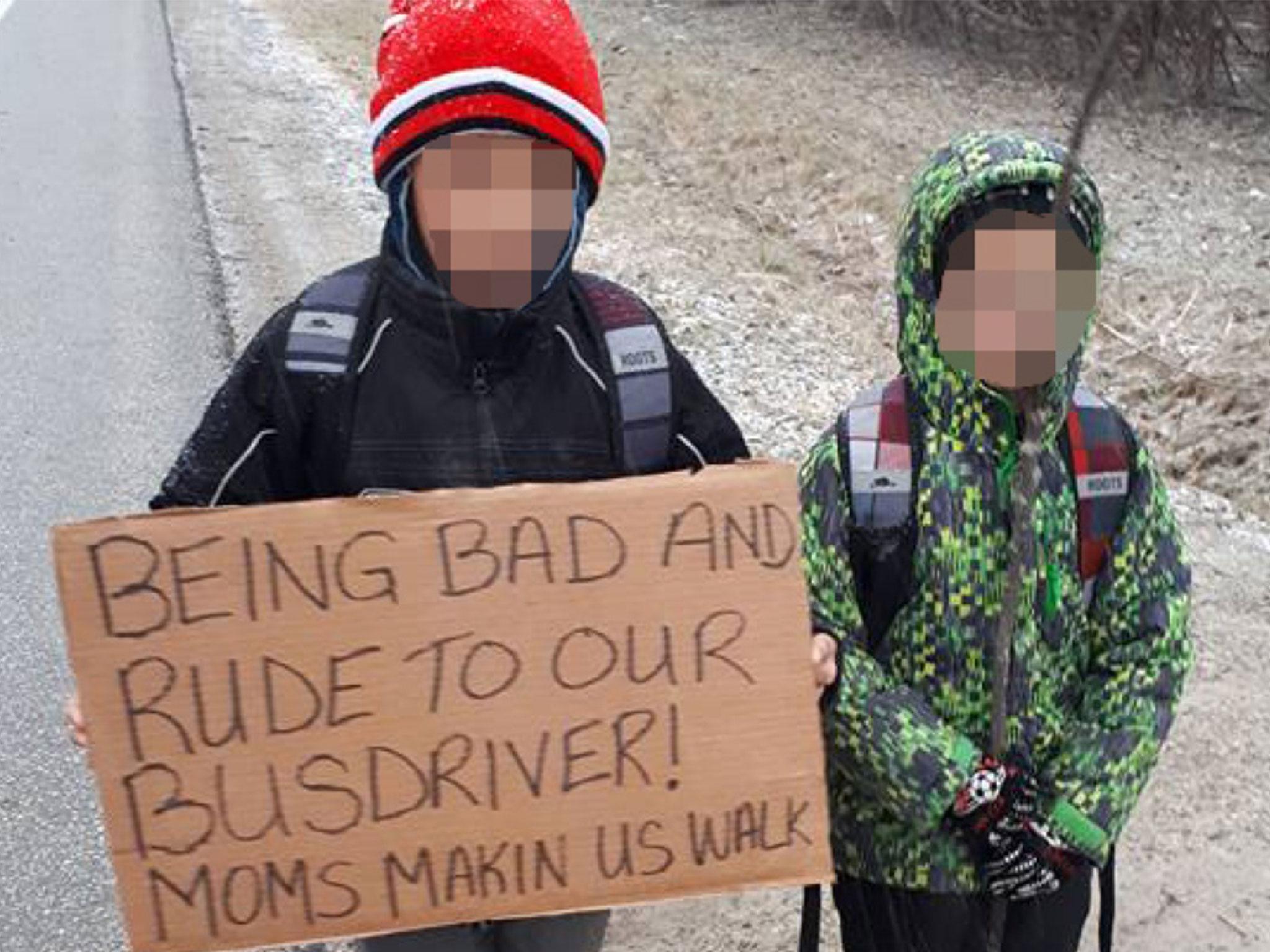 The photograph of the children walking to school was shared more than 38,000 times