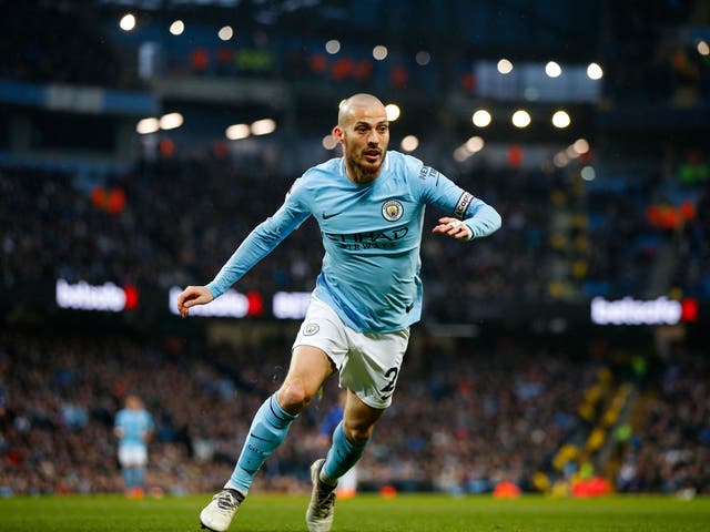 David Silva in action for Manchester City this season