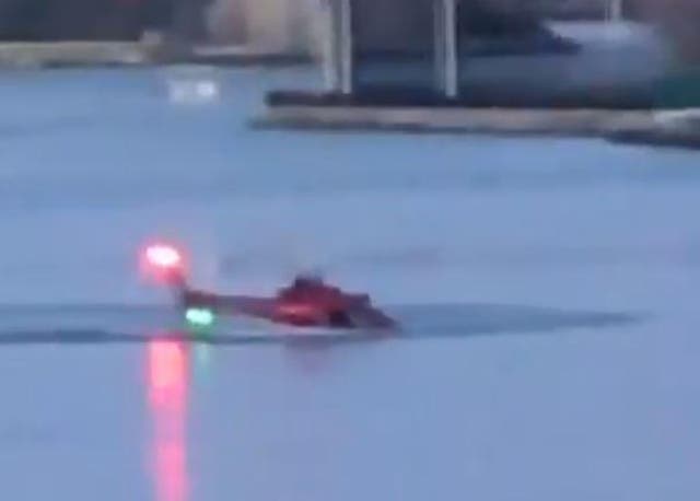 The helicopter came down in the East River just north of Roosevelt Island
