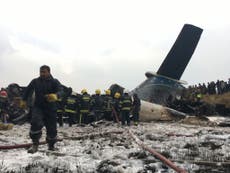 Flight carrying 67 crashes at Nepal international airport