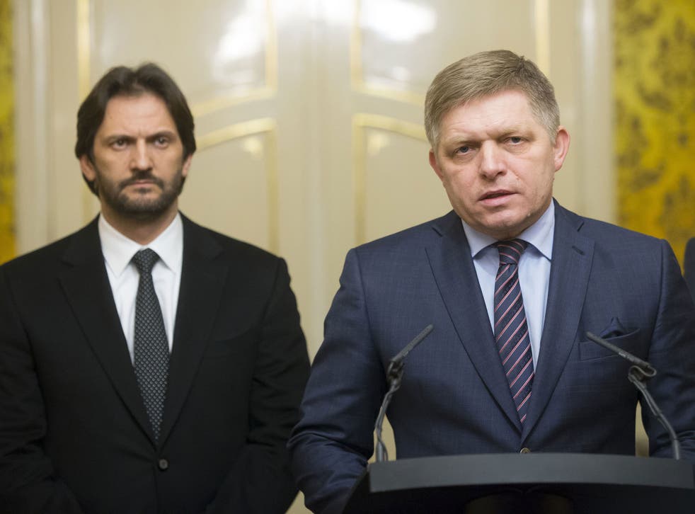 Robert Kalinak, Slovakia's interior minister (left), has resigned after tens of thousands of protesters called on Robert Fico, the Prime Minister (right) to dismiss him