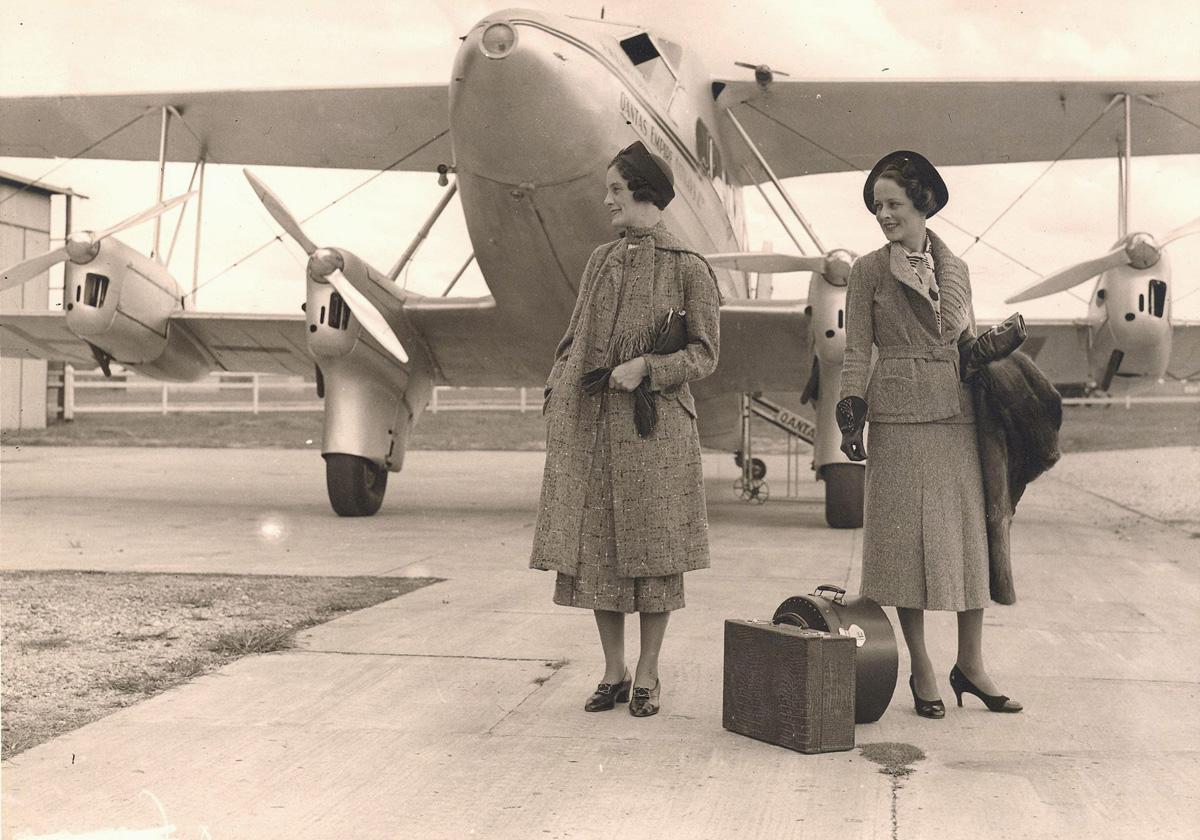 Old style: Qantas flight attendants in the 1930s