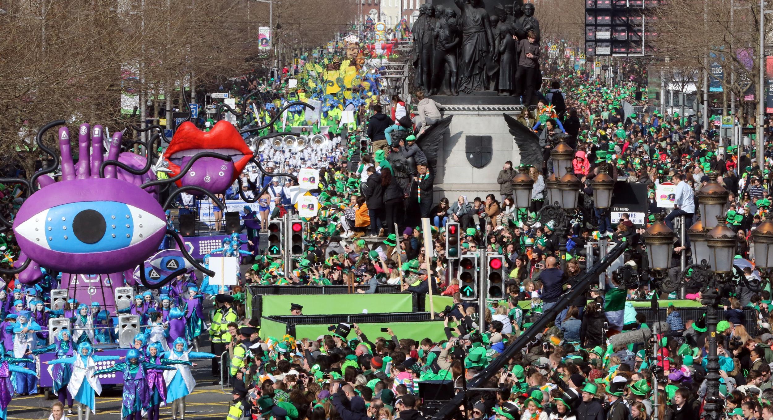 Dublin has some of the most extravagant celebrations for St Patrick's Day (Getty)