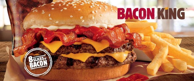 The 'Bacon King' burger comes with eight slices of bacon