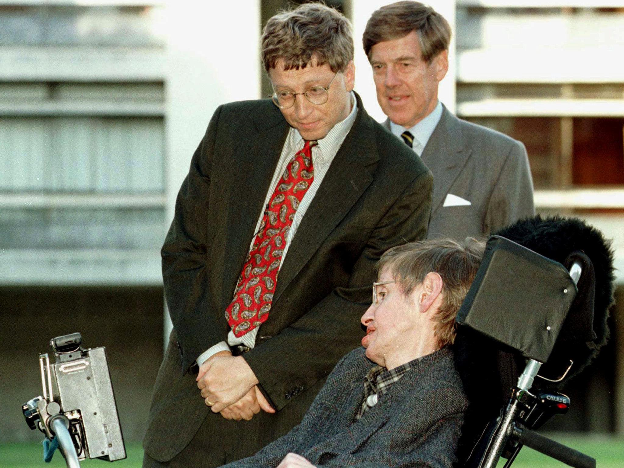Bill Gates meets Professor Hawking during a visit to Cambridge University (REUTERS)