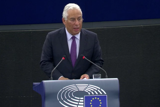 António Costa, Portugal's prime minister, addresses the European Parliament in Strasbourg