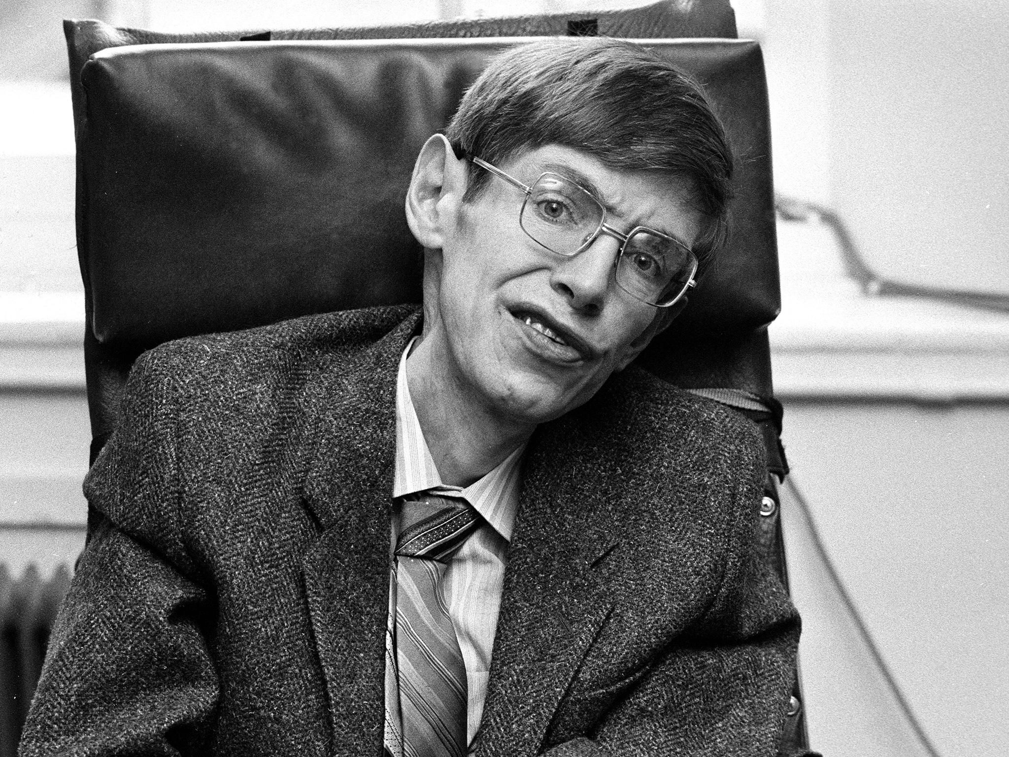 Hawking at Cambridge University in the 1980s