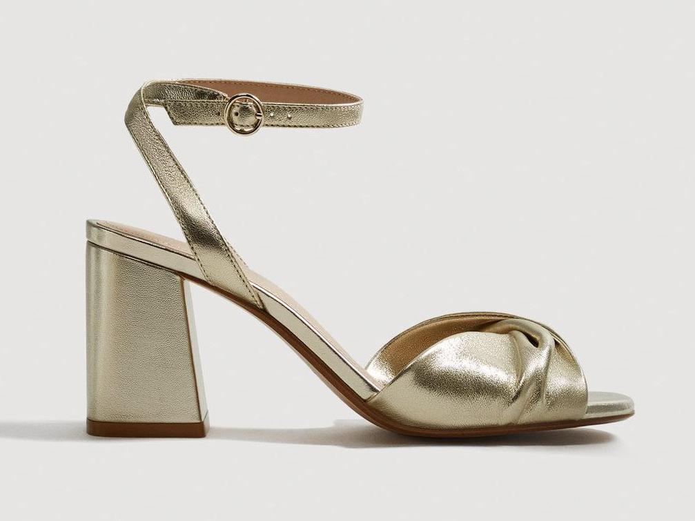 Metallic Leather Sandals, £59.99, Mango