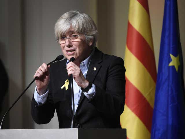 Clara Ponsati, who faces arrest if she returns to Spain, said: ’We are under the threat of having hostages being used for political blackmail‘