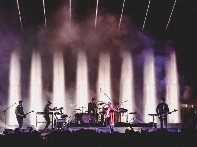 Everything Everything performing at Alexandra Palace