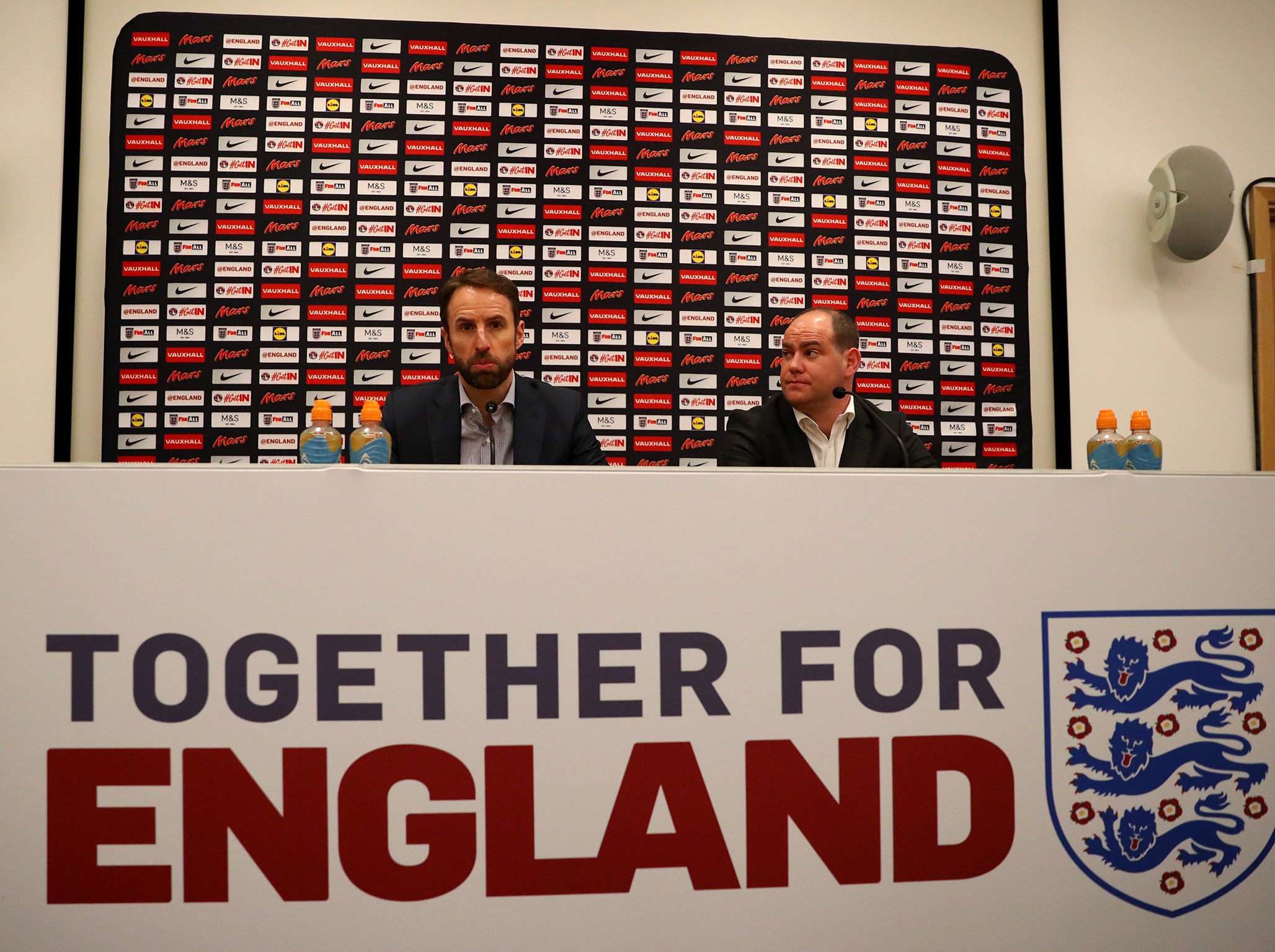 Gareth Southgate at England's press conference on Thursday