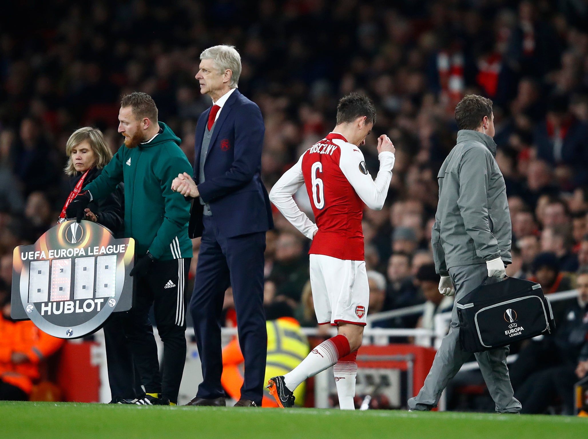 Koscielny hobbled off