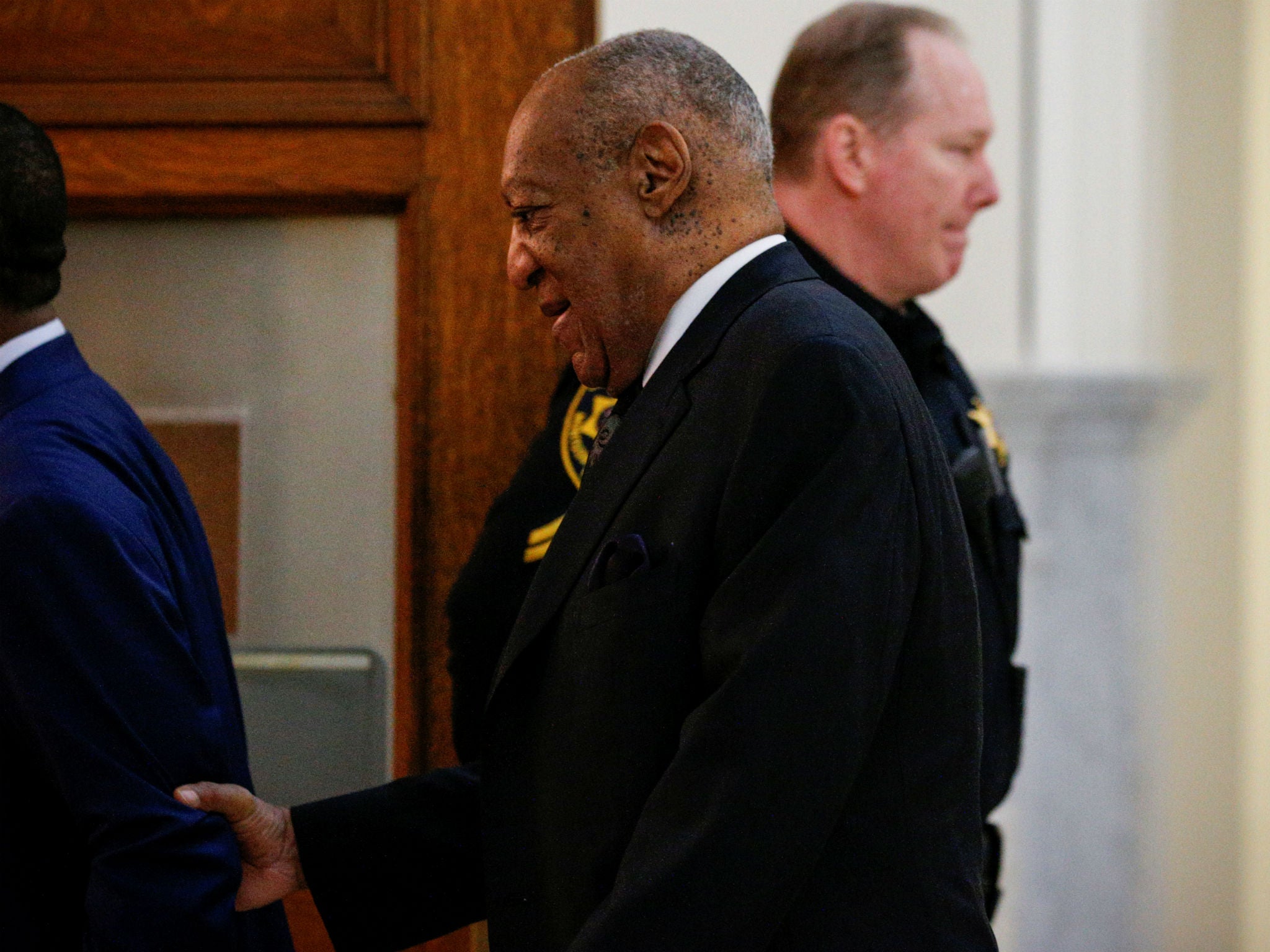 Bill Cosby arrives for a pretrial hearing for his sexual assault trial in Norristown, Pennsylvania