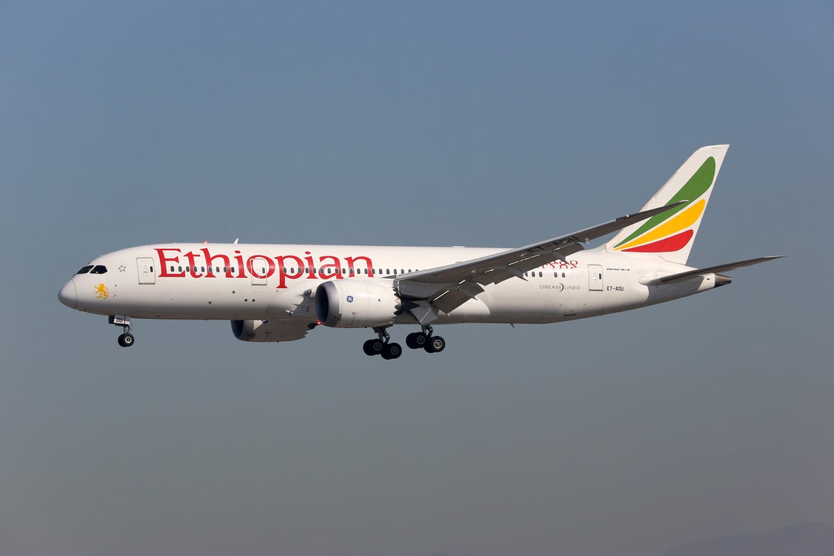 Ethiopian Airlines aircraft in the sky