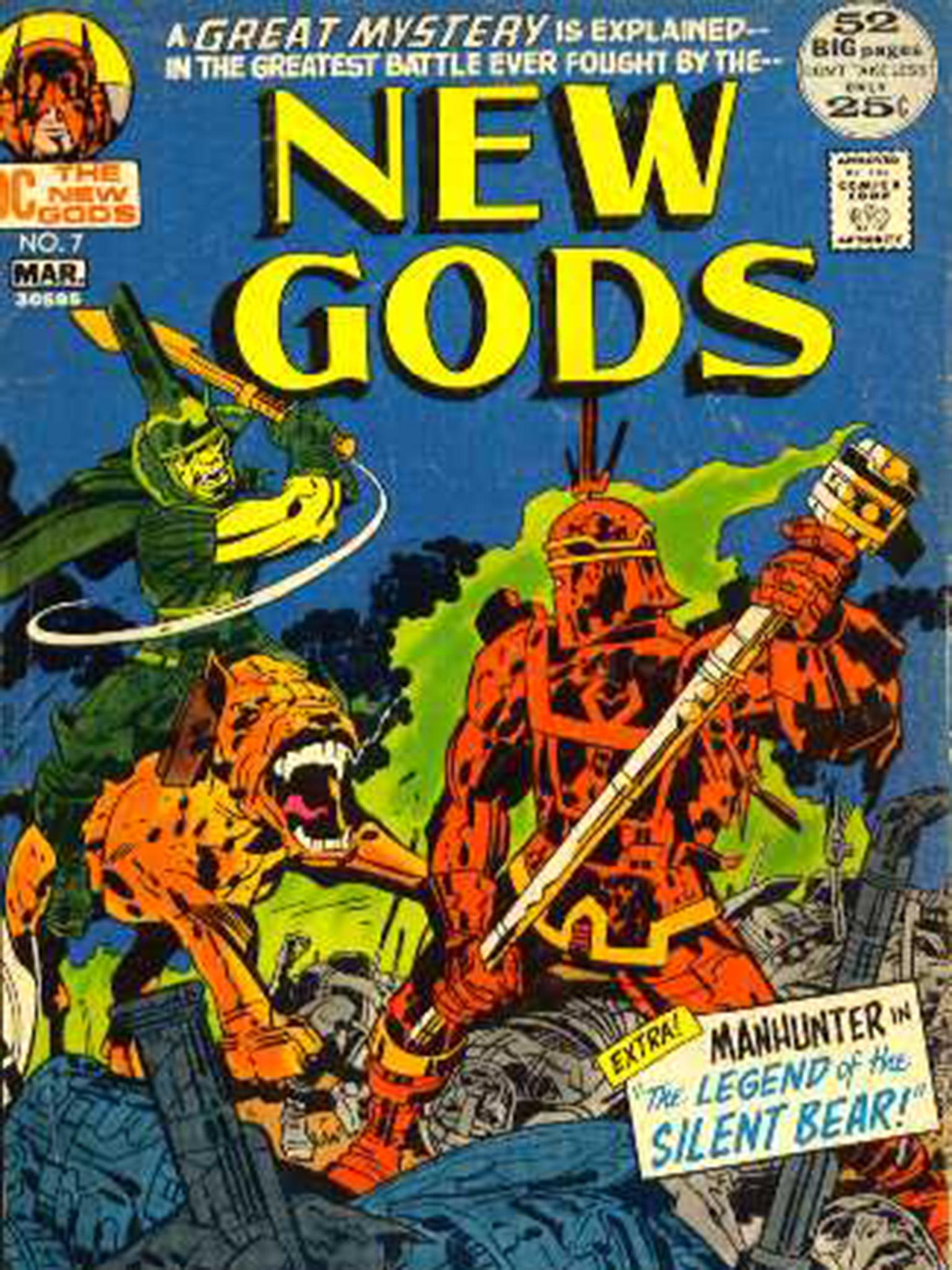A ‘New Gods’ cover from March 1972, bearing Kirby’s typical bombastic style