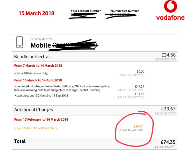 Sarah's charges came to nearly £40