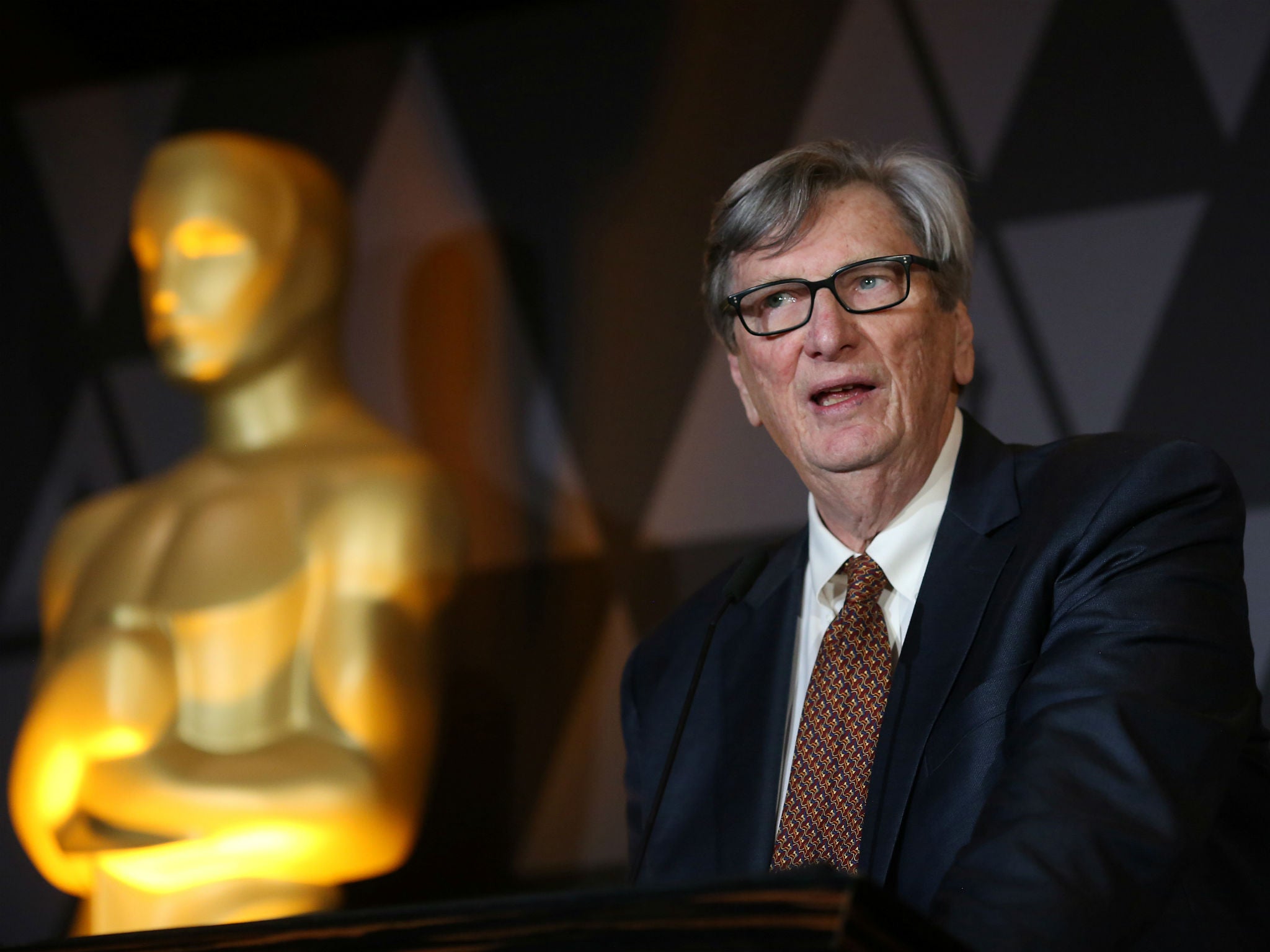 John Bailey speaks at the Foreign Language Film nominees cocktail reception in Beverly Hills, California