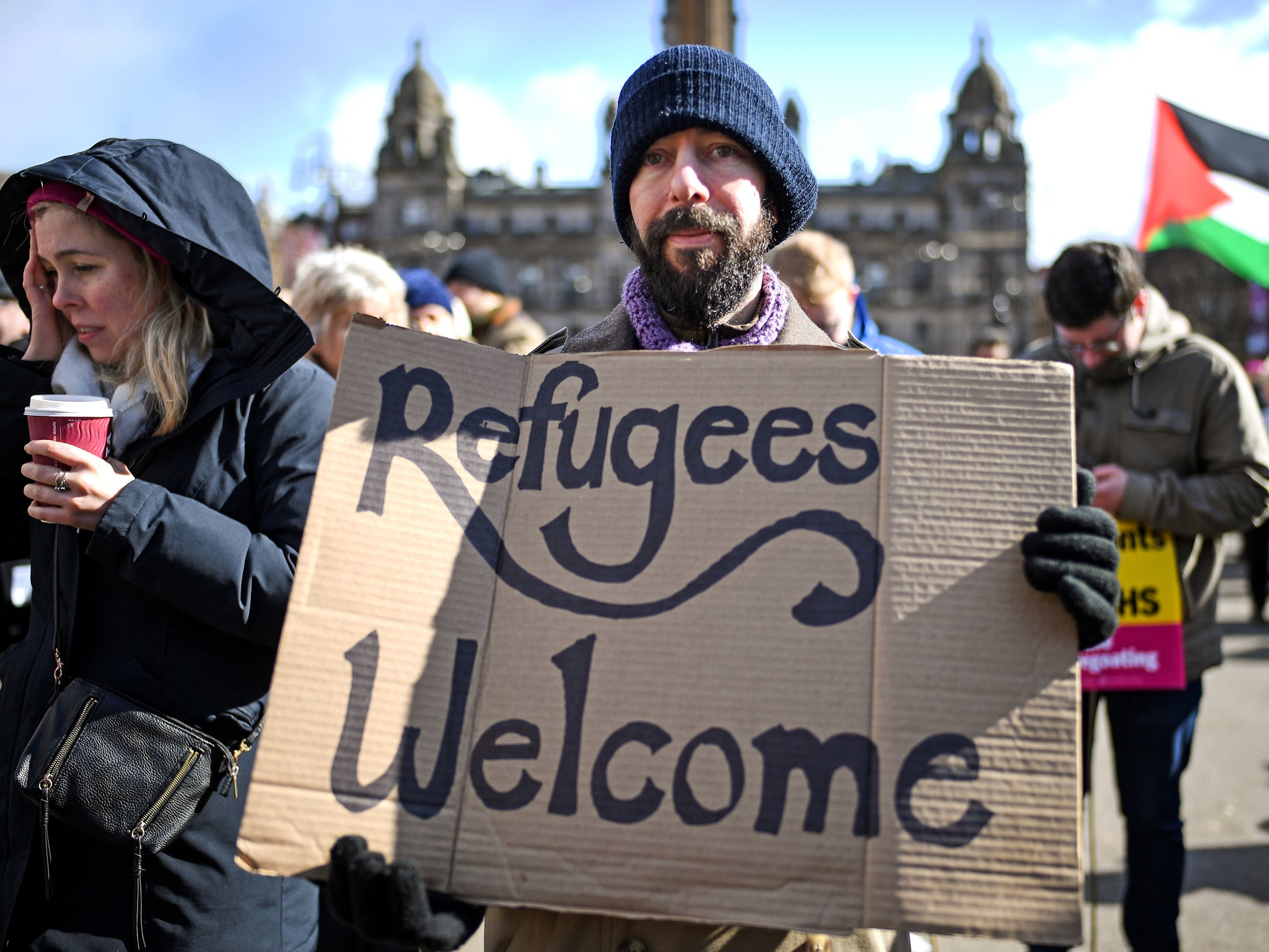 Around 1,500 demonstrators turned out in Glasgow