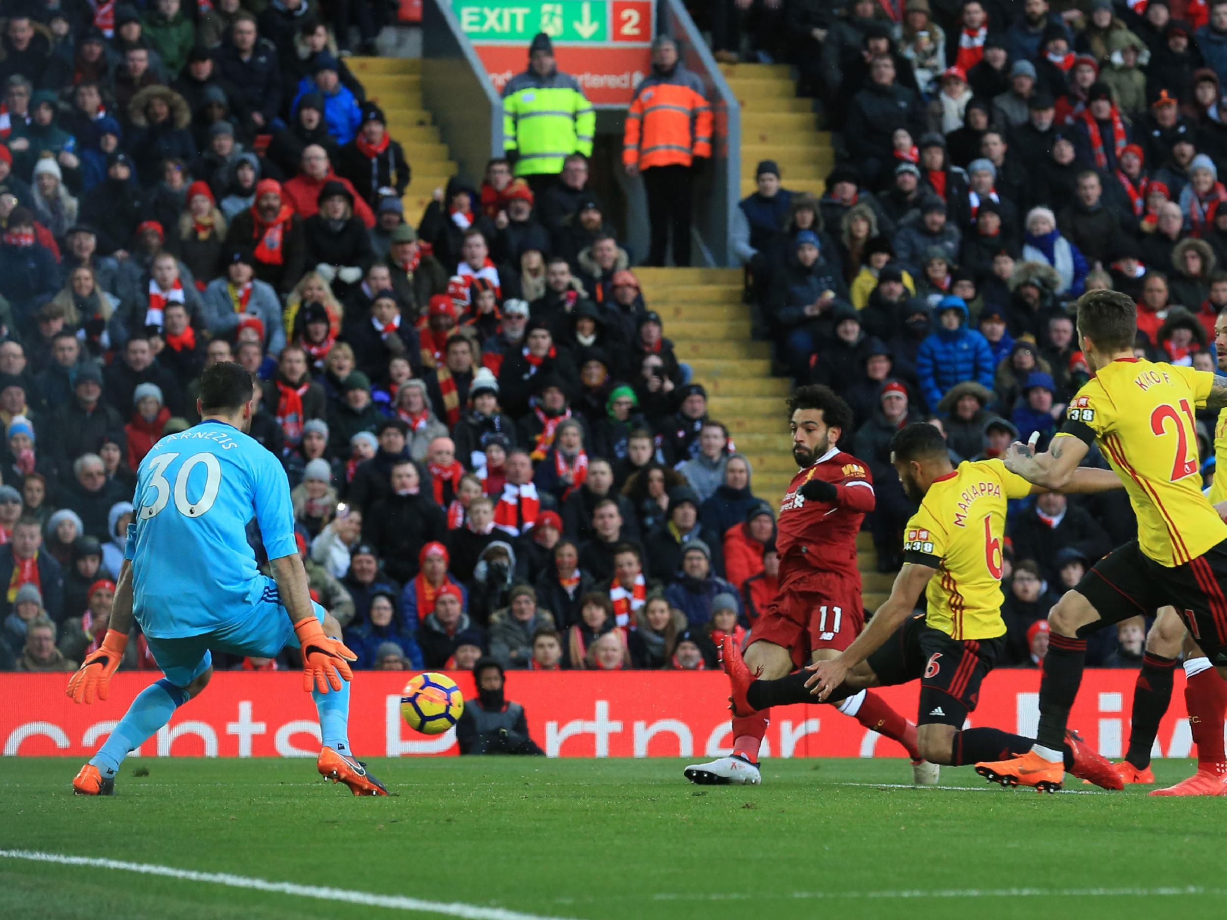 Salah opened the scoring after just four minutes (Getty)