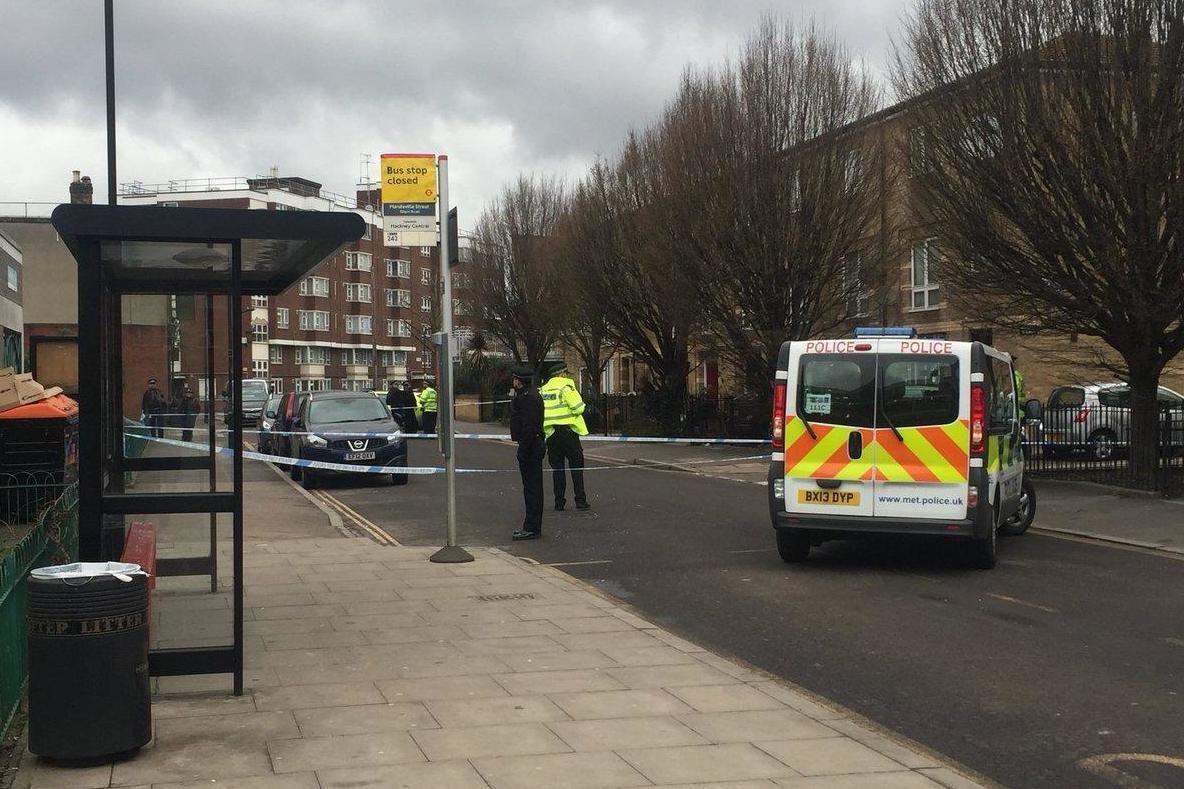The scene in Hackney where a man was shot by police