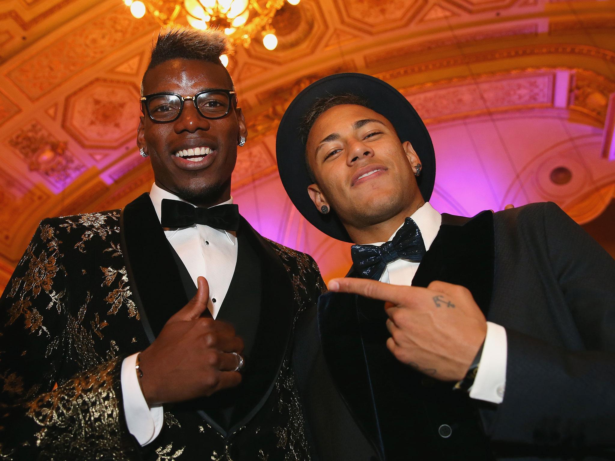 Paul Pogba and Neymar together at the 2015 Ballon 'Or gala