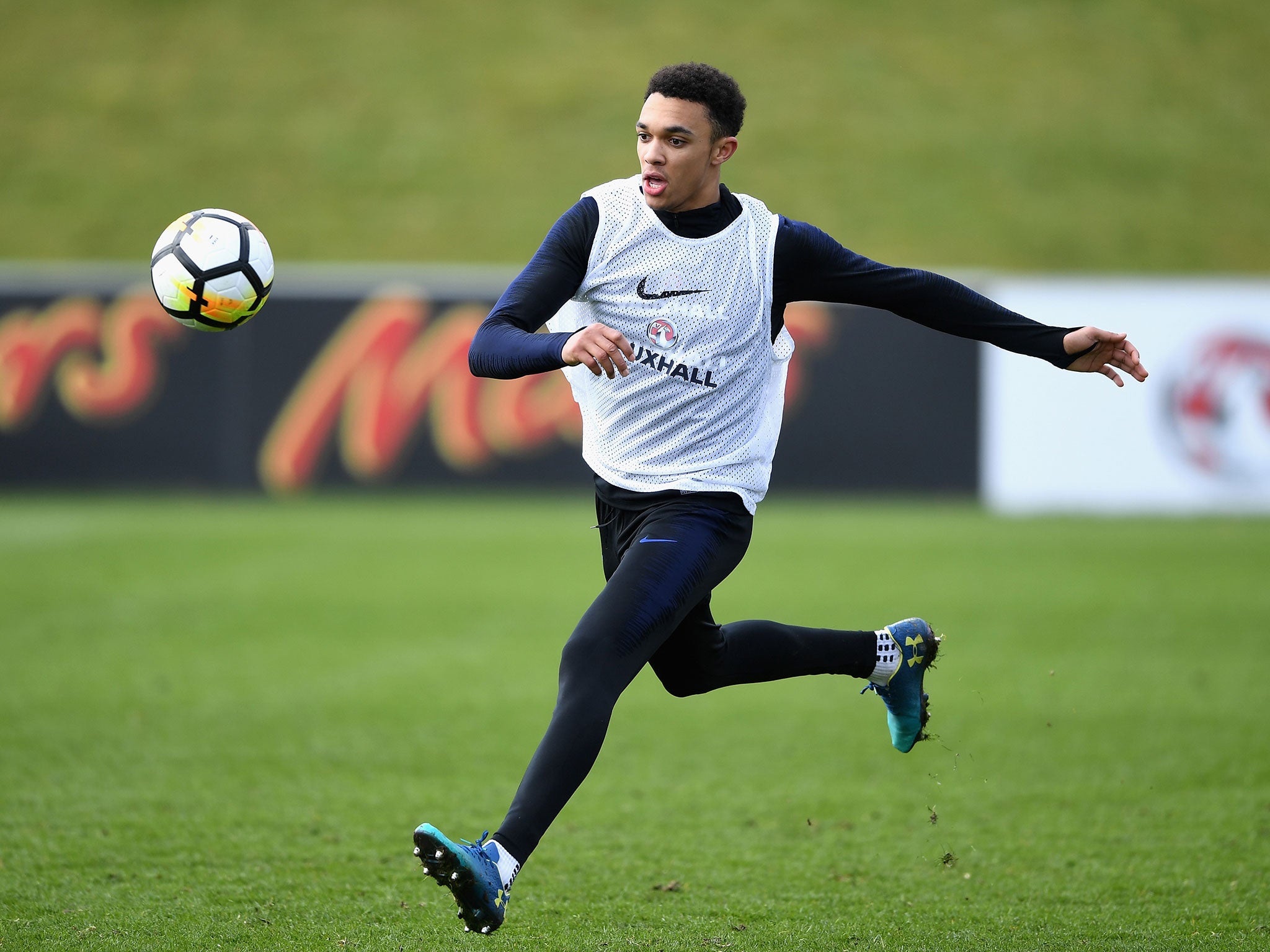 Trent Alexander-Arnold in training at St George's Park