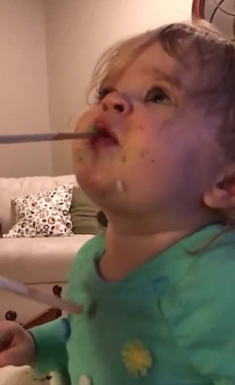 A mum fed her daughter a tiny bit of wasabi (YouTube)