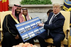 Trump touts weapons deals with Saudi Arabia