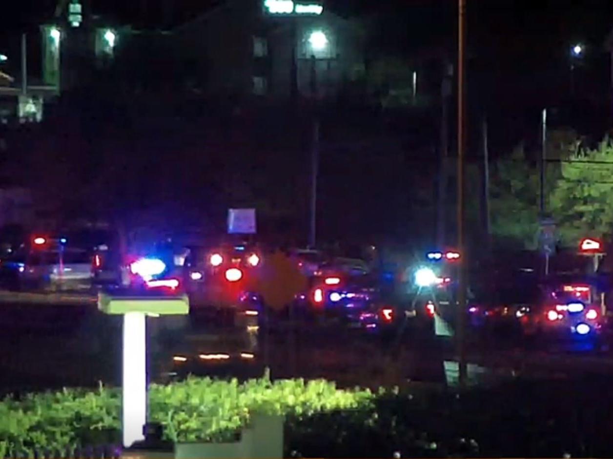 Police vehicles at the scene of an officer-involved shooting in Austin, Texas