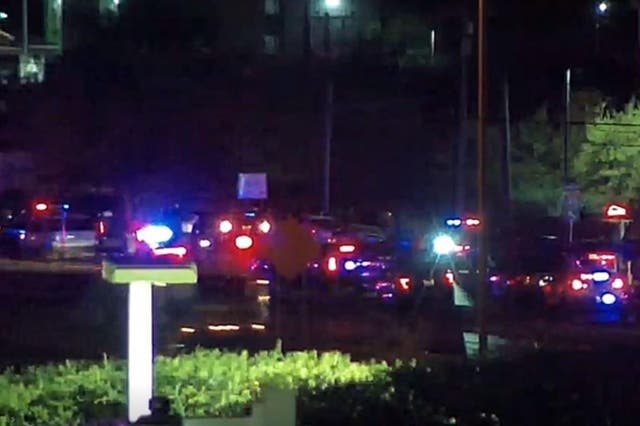 Police vehicles at the scene of an officer-involved shooting in Austin, Texas