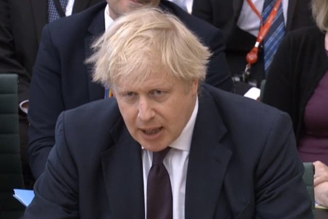 Boris Johnson speaks during the Foreign Affairs Committee